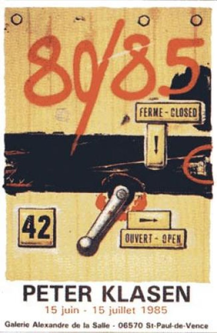 Klasen, Peter - Lithograph.: Original Lithograph. Title: Annonce Galerie Alexandre de la Salle. Limited edition.