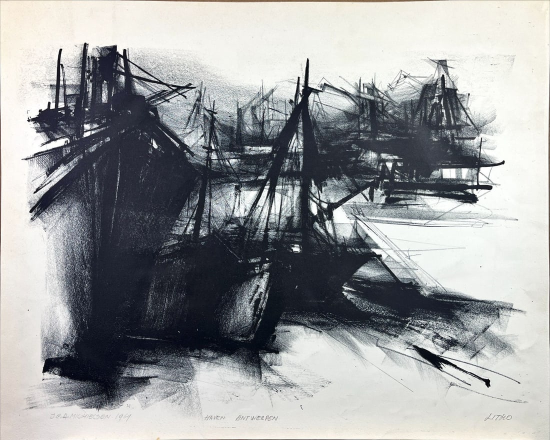Jan (J.C.A.) Michielsen - Lithograph - Hand signed: Michielsen, Jan - 1939-2010 Jan Michielsen was a Dutch graphic artist and painter. Jan Michielsen trained at the Academy of Fine Arts Sint-Joost. He also taught there until 1980. He lived and worked