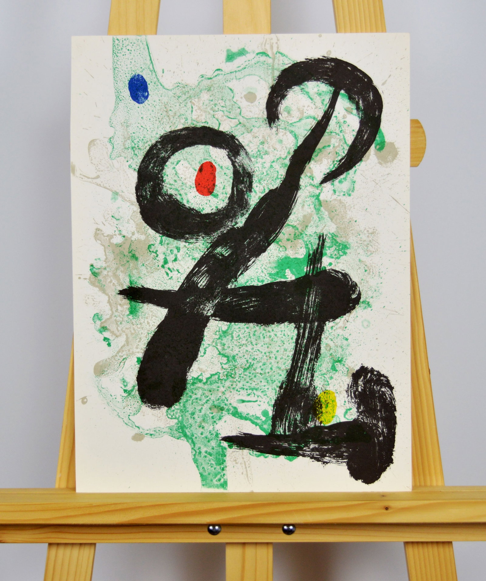 Miro, Joan - Original lithograph: Joan Miro - untitled. Original lithograph, Executed for Derriere le Miroir nr 139-140. 1963. Published in Paris by Maeght. There is text on verso. Slight crease upper left