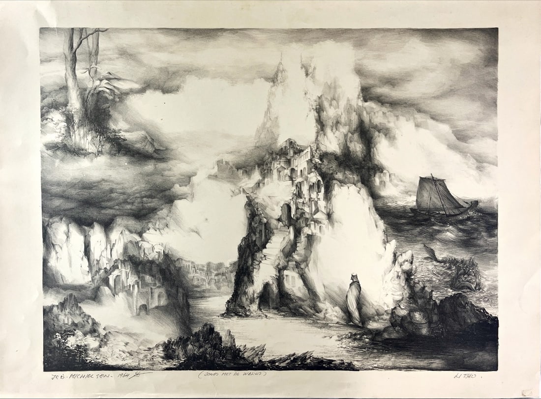 Jan (J.C.A.) Michielsen - Lithograph - Hand signed: Michielsen, Jan - 1939-2010 Jan Michielsen was a Dutch graphic artist and painter. Jan Michielsen trained at the Academy of Fine Arts Sint-Joost. He also taught there until 1980. He lived and worked