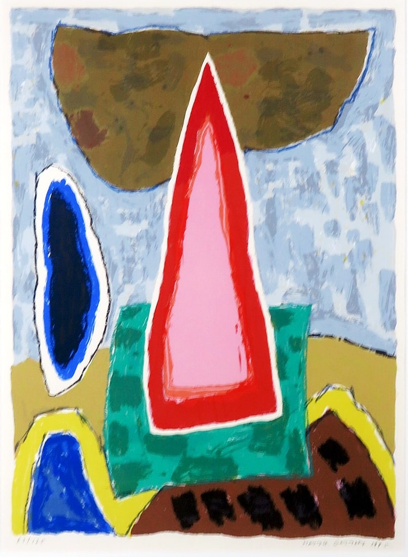 Gerritz, Harrie - Silkscreen: Hand-Signed numbered and dated in pencil. Comes with Passe-Partout and aluminium frame.Harrie Gerritz grew up in the land of Maas and Waal, and this dear home landscape continues to fascinate and