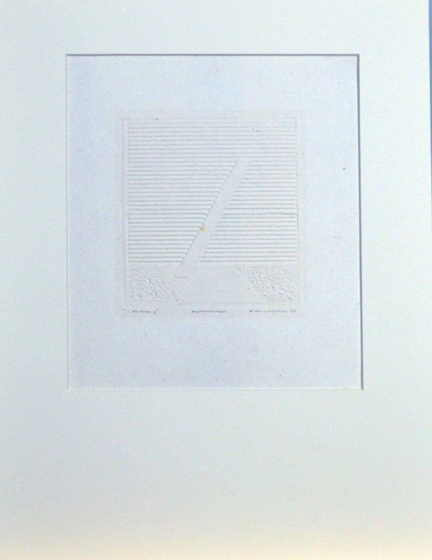 Gieryszewski, Ryszard - Embossing.: Hand-Signed by the Artist. Ryszard Gieryszewski is a Polish painter, he was born in 1936 in Warsaw,Ryszard Gieryszewski studied at the Academy of Fine Arts in Warsaw and he graduated in 1964. His