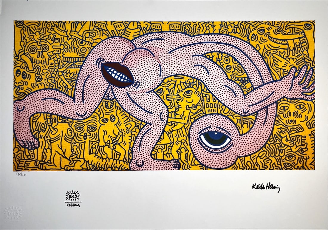 Keith Haring - Silkscreen - Signed: Keith HaringLithograph\Copyright Keith Haring Foundation