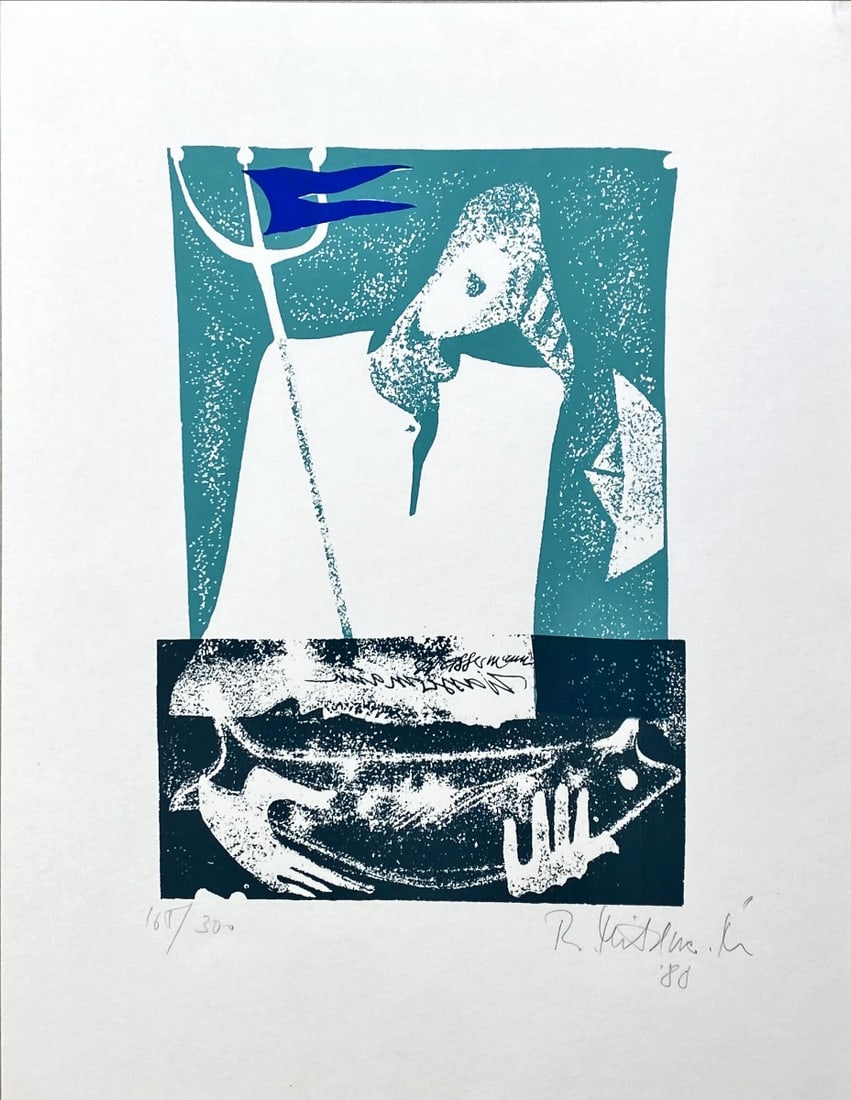 Parscha Mirghawameddin - Lithograph - Hand signed: Great Lithograph by the German Artist Parscha Mirghawameddin 1979Parscha Mirghawameddin is one of Germany's most popular and successful artists.The famous magazine "Monopol" published an article on