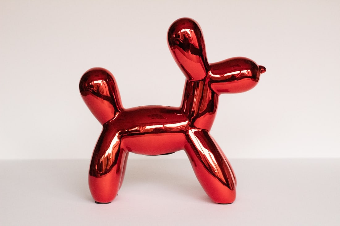 Ballon Dog Red - Sculpture: Comes with the exhibition album of Jef Koons- NE fr / eng: NEW EDITION (M.N.A.M CATALOGS. Publisher: CENTER POMPIDOU.Balloon Dog Red