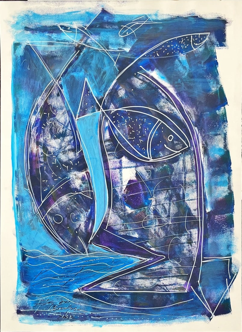 Aksai Brochoso - Oil Painting on paper Hand signed: Aksai BrochosoOil paining on paper2002