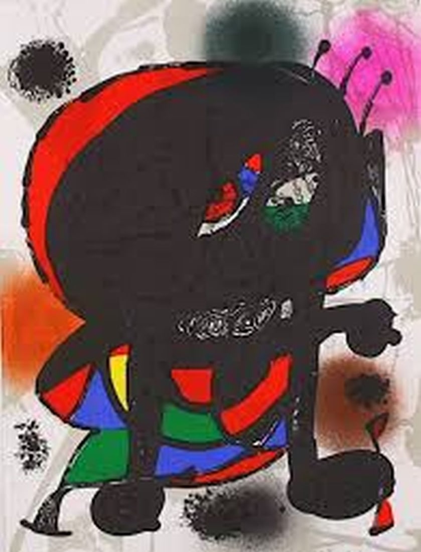 Miro, Joan - Lithograph.: Publisher: Maeght Editeur, Paris, France. Verso: Typographically annotated: Joan Miro - Litografia Original III.