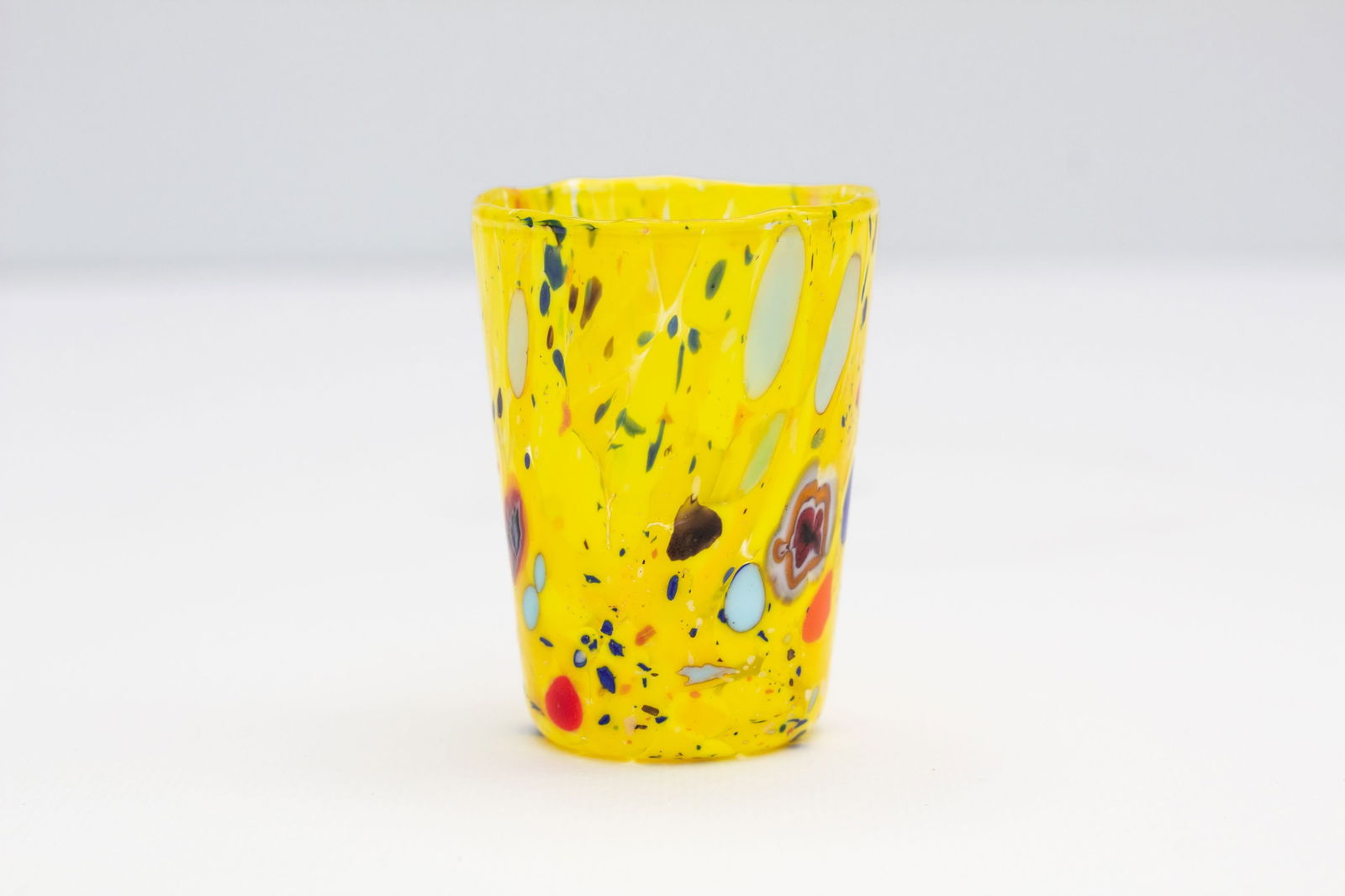Murano - Glass object: Murano Glass Colpo Artisan Artistico Yellow Glass Hand Made Millefiori