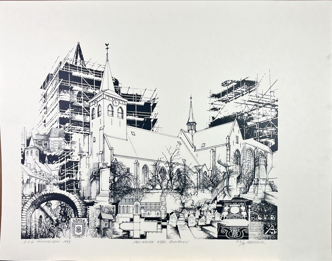 Jan (J.C.A.) Michielsen - Silkscreen - Hand signed: Michielsen, Jan - 1939-2010 Jan Michielsen was a Dutch graphic artist and painter. Jan Michielsen trained at the Academy of Fine Arts Sint-Joost. He also taught there until 1980. He lived and worked