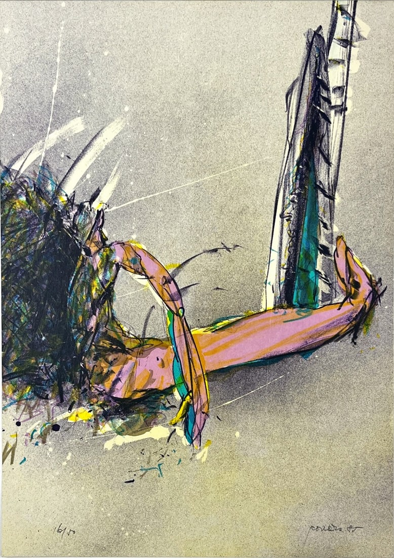 Pavel Rou?ka - Lithograph - hand signed: Pavel RouckaCzech, born 1942.The Lithograph Pavel Rou?ka is a Czech painter, graphic artist and illustrator. In the years 1956-1960 he studied at the Industrial School of Geodesy and Cartography in