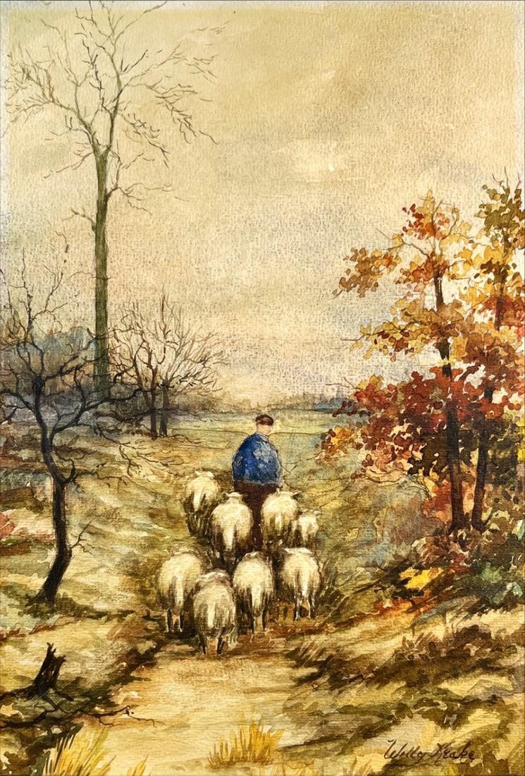 Krake, Willy - Water Color - Handsigned: Handsigned. Comes with frame