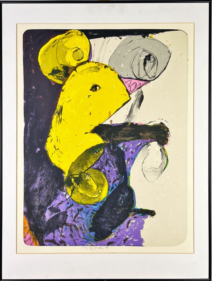 Pavel Rou?ka - Lithograph - hand signed: Pavel RouckaCzech, born 1942.Lithograph. Fully framed, with passe-partout Pavel Rou?ka is a Czech painter, graphic artist and illustrator. In the years 1956-1960 he studied at the Industrial School