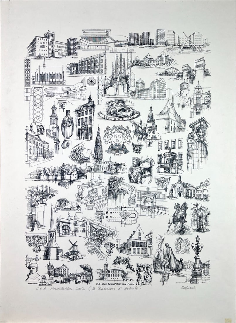 Jan (J.C.A.) Michielsen - Silkscreen - Hand signed: Michielsen, Jan - 1939-2010 Jan Michielsen was a Dutch graphic artist and painter. Jan Michielsen trained at the Academy of Fine Arts Sint-Joost. He also taught there until 1980. He lived and worked