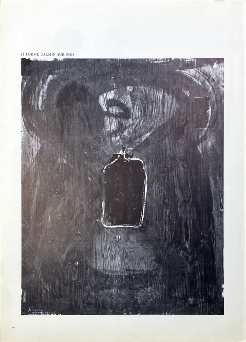 Antoni Tapies - Lithograph - DLM 1982 (Derriere le Miroir): Original offset lithograph, executed for Derriere le Miroir, n° 253, 1982. Published in Paris by Maeght. There is text on verso. CenterfoldAntoni Tapies - Page from Derriere le Miroir