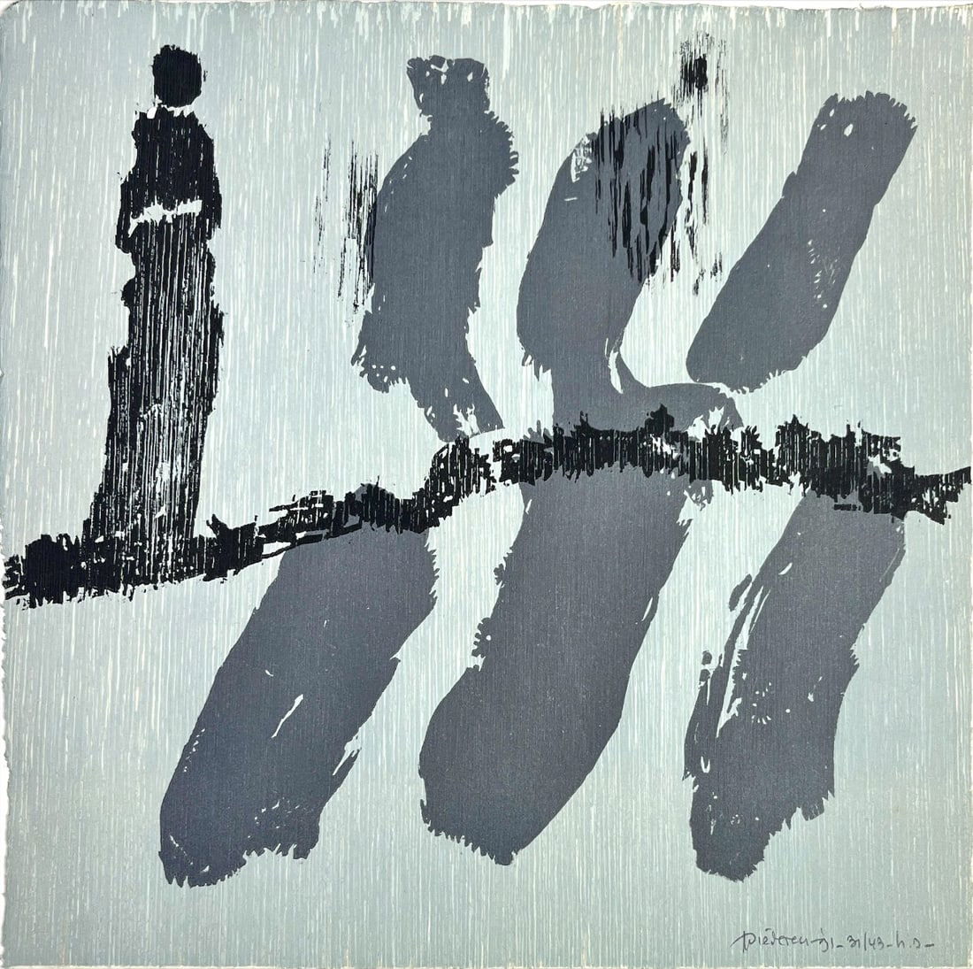 Jef Diederen - Silkscreen - Hand signed: Jef DIEDEREN (Heerlen 1920 - Amsterdam 2009)Painter, graphic artistEducation: Jef Diederen trained at the Middelbare Kunstnijverheidsschool in Maastricht. He continued his education at the Rijksacadem