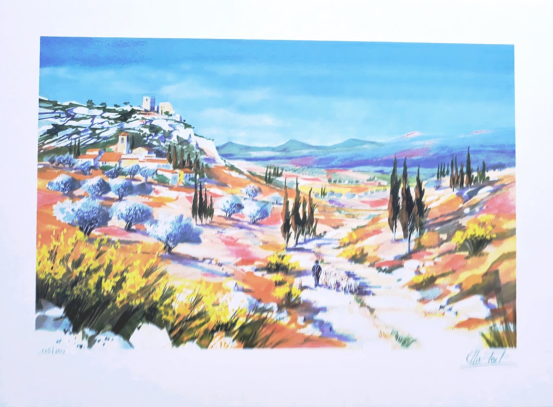 Ella Fort - Lithography - Handsigned: Lithography, hand-signed, numbered, or inscribed by hand.French Artist born in Bordeaux in 1994. Well-known for her charming landscapes.