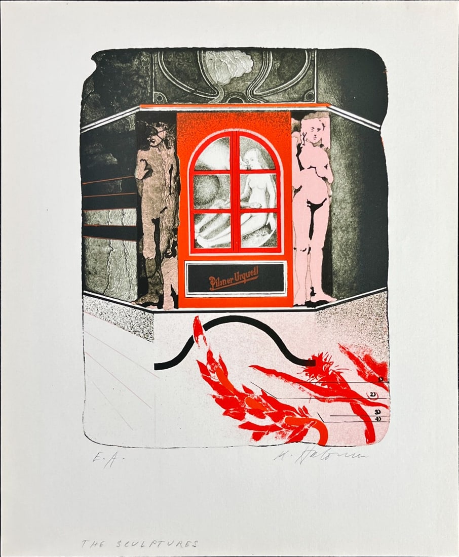 Karel Haloun - Lithograph - Hand-signed: Karel Haloun (1951) studied at the Secondary Vocational School of Art (1967–1971) and the University of Applied Arts (1972–1978). He mainly deals with graphic design, poster creation, CD covers an