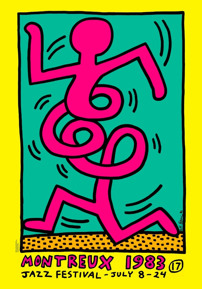 Keith Haring - Poster Montreux Jazz Festival 1983 - Signed (1 of 2)