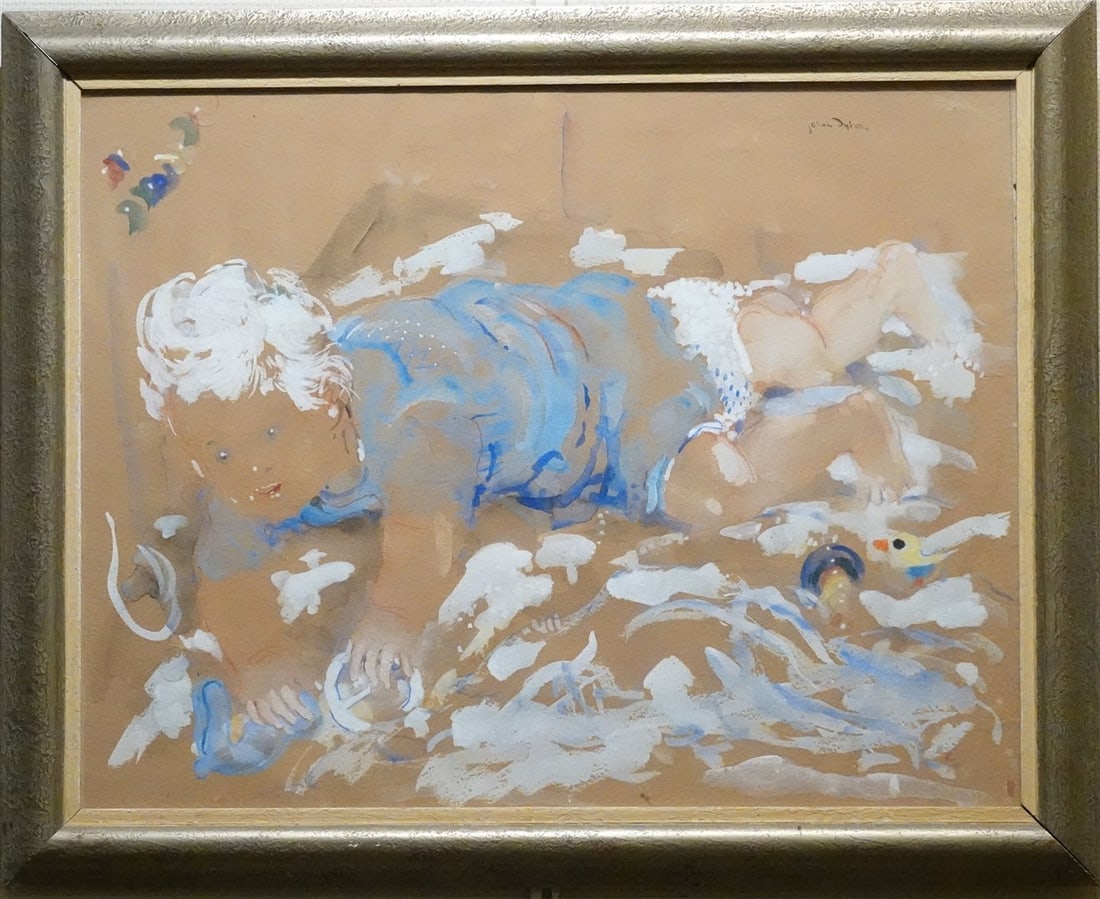 Johan Dijkstra - Gouache - Hand signed: Hand-Signed in pencil.Fully framed with passe-partout and glassMember of de Groningse "De Ploeg"Johan Dijkstra visited the three-year ‘Hogere Burgerschool’ (HBS) and took afternoon lessons at