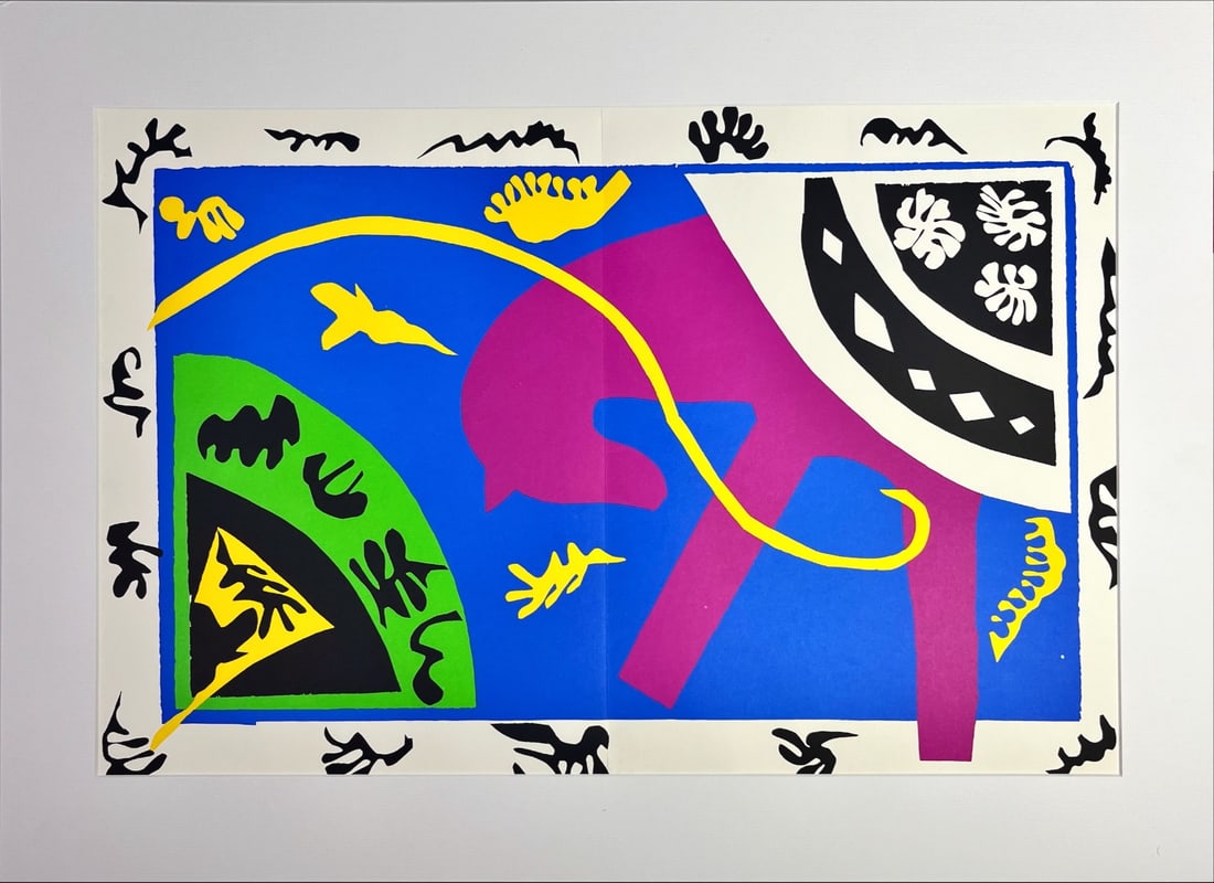 Henri Matisse - Silkscreen - Jazz: Henri Matisse 1869-1954World famous French artist.Silkscreen from the portfolio Jazz.Printing: Gearge Braziller, N York 1983Comes with Passe-Partout.With centrefold.