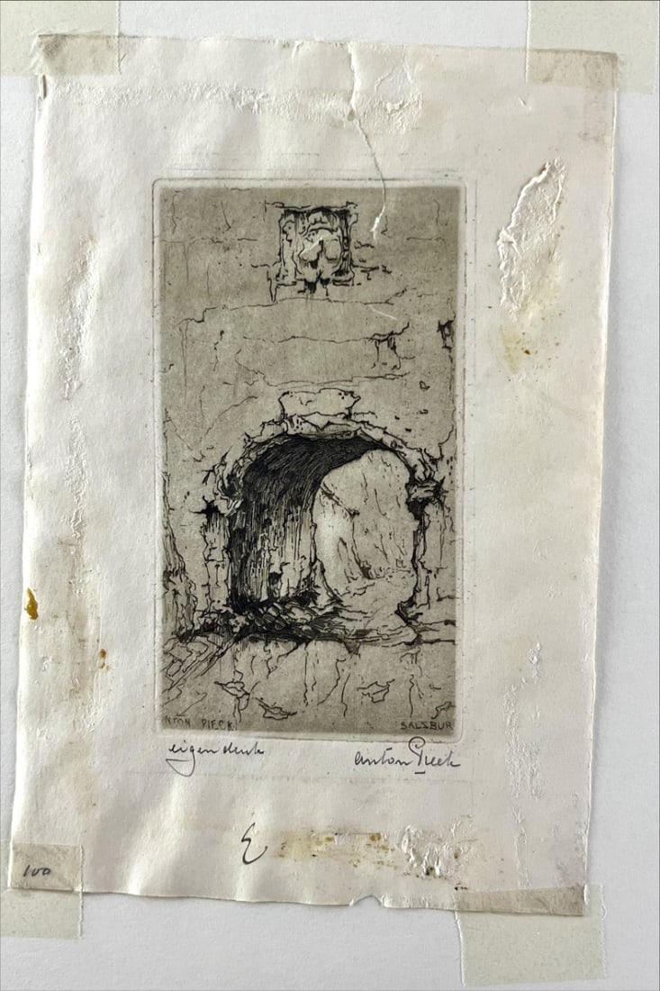Pieck, Anton - Etching.- Hand signed - 2