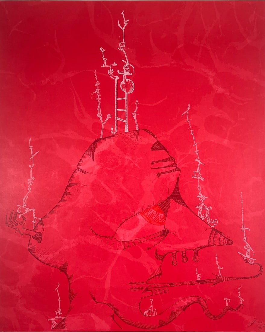 Joan Ponç - Offsetlithograph: Title: Barcelona I. Edition: 9/99. Handsigned. numbered and dated in pencil by the artist.Juan Ponç was a Catalan artist and member of the avant-garde group Dau al SetJoan Ponç was born in the Sarri