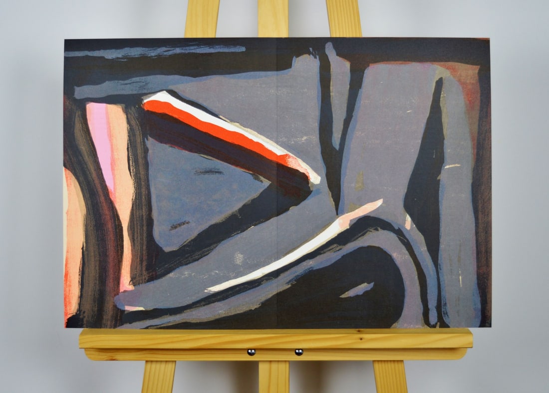 Bram van Velde - Original lithograph DLM: Bram van Velde - Untitled. Original lithograph, Executed for Derriere le Miroir, 1980, and published in Paris by Maeght. There is printed text on verso. Centerfold