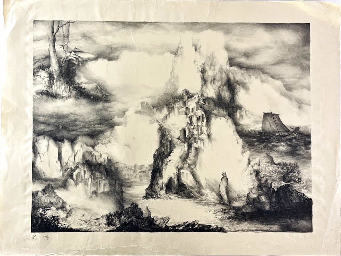 Jan (J.C.A.) Michielsen - Lithograph - Hand signed: Michielsen, Jan - 1939-2010 Jan Michielsen was a Dutch graphic artist and painter. Jan Michielsen trained at the Academy of Fine Arts Sint-Joost. He also taught there until 1980. He lived and worked