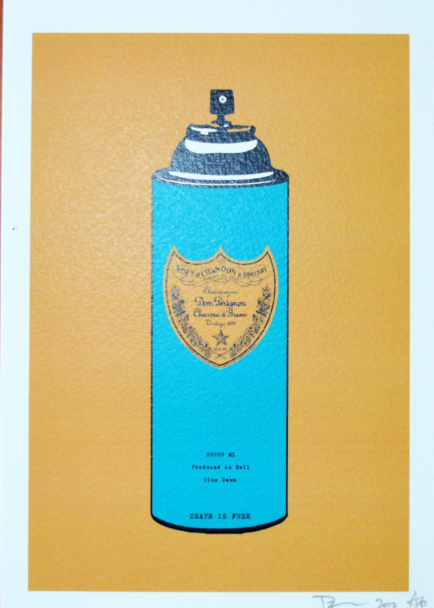 Death NYC - Silkscreen.: Hand signature by the Artist. Original certificate and golden seal included. DEATH NYC's artwork featured in galleries and streets around the world. Recently also featured in the Google Glass commerci