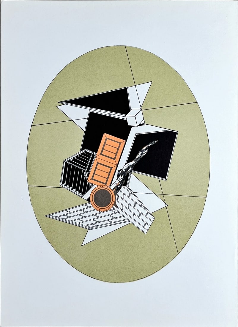 Alain Le Yaouanc - Lithograph - DLM1969 (Derriere le Miroir): Original lithograph, cover executed for Derriere le Miroir, n° 176, 1969. Published in Paris by Maeght. There is text on verso. Alain Le Yaouanc - Page from Derriere le MiroirVery rarely lithograph o