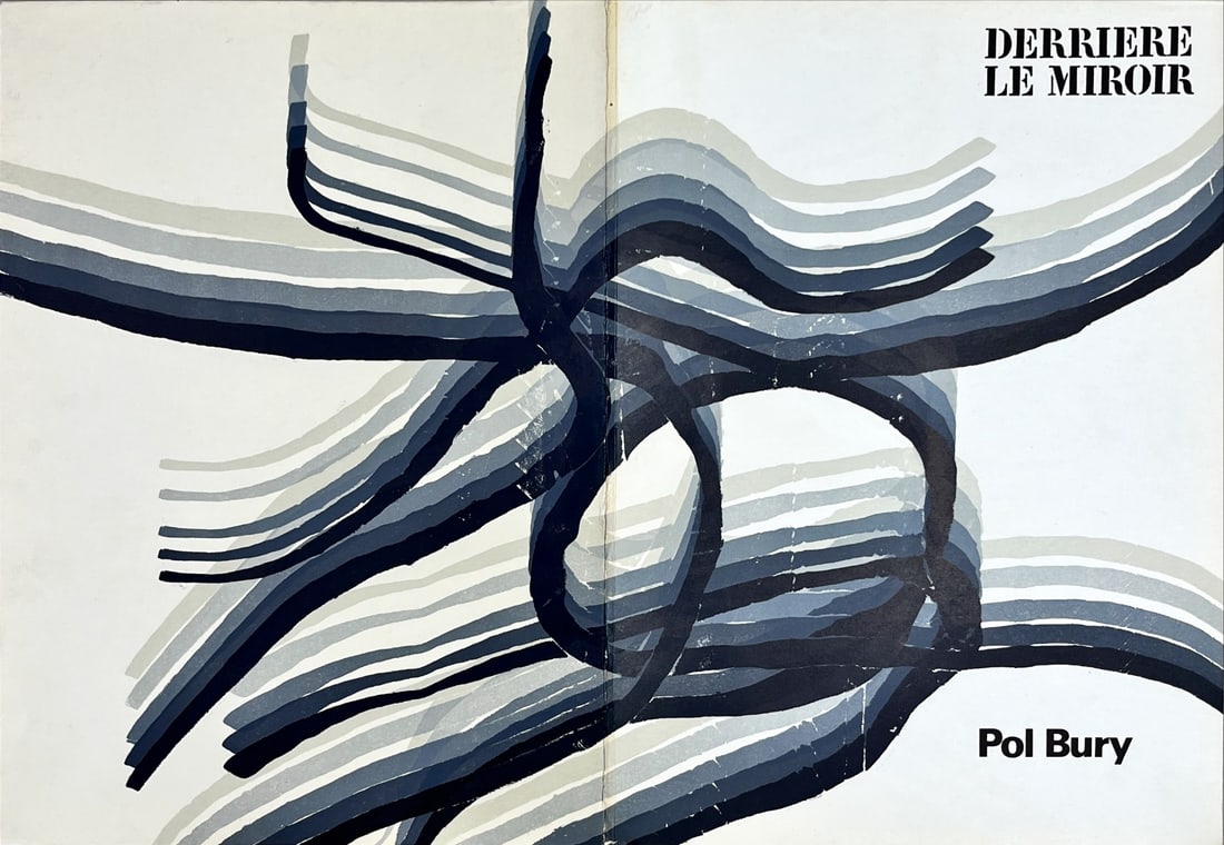Pol Bury - Derriere le Miroir No. 178 - 1st Edition - 1969: Original lithograph, cover executed for Derriere le Miroir, n° 178, 1969. Published in Paris by Maeght. There is text on verso. Alain Le Yaouanc - Page from Derriere le MiroirCover - Double page