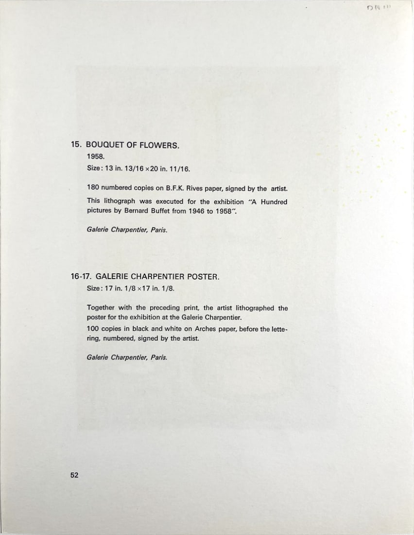 Buffet, Bernard - Lithograph. - 3