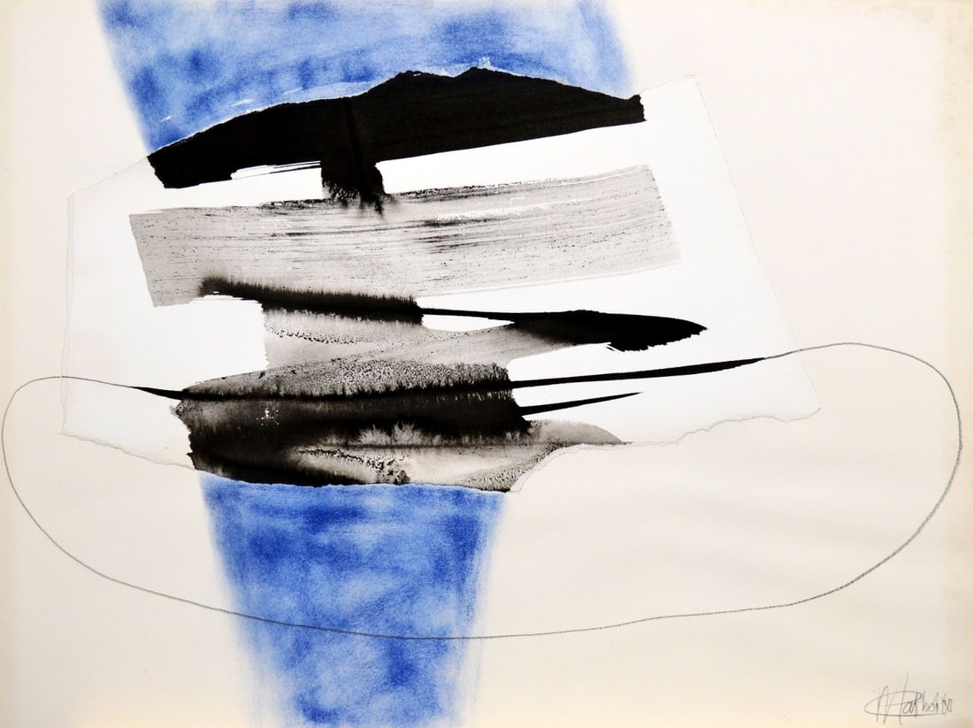 Toos Mathot - Collage - Handsigned: Beautiful collage by Toos Mathot, hand signed and dated.Mathot, Catharina Jacoba Maria born 1951 GoudaNickname: ToosToos Mathot is a visual artist, teacher of visual education, art history and art