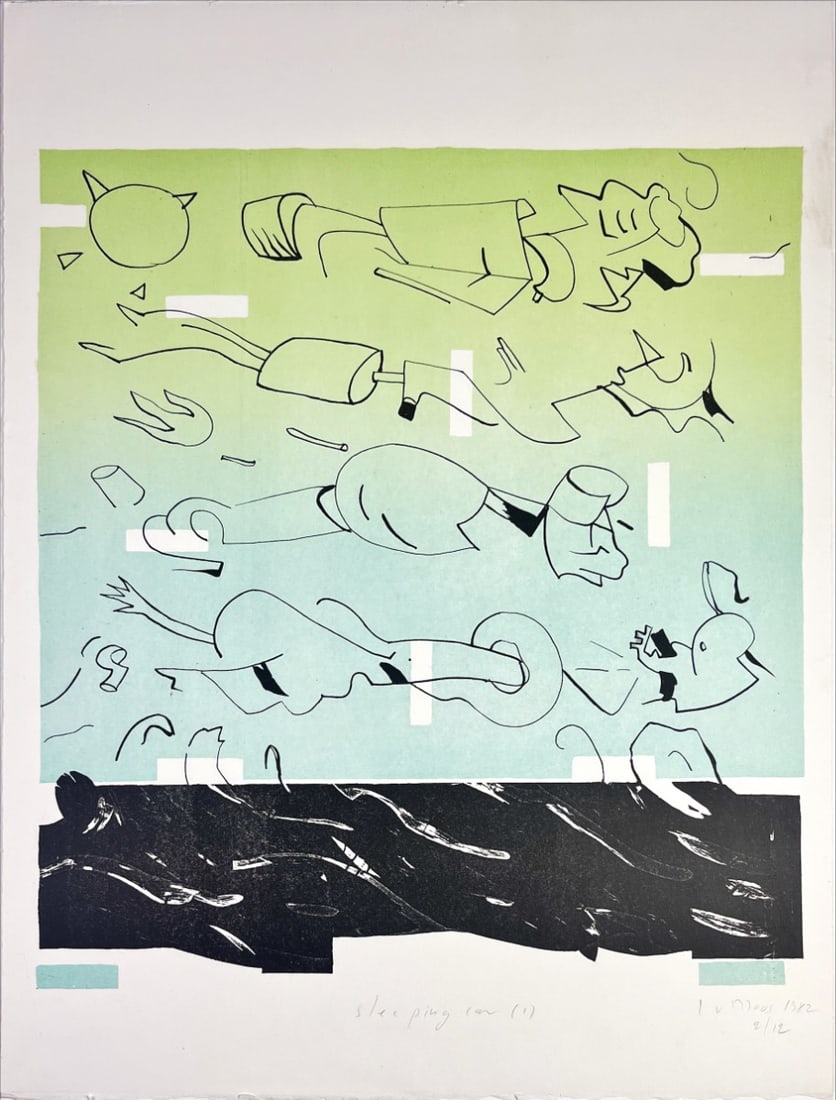 Irène von Moos - Lithograph - Hand signed: Irène von Moos is an artist who was born in 1944 in Switzerland, Genève.Studied sociology and painting restoration, lives and works in Zurich and Ennetburgen.