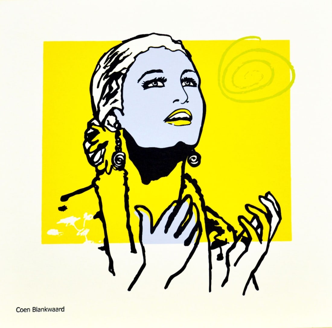 Coen Blankwaard - Silkscreen- Evita: Silkscreen with Atelier stamp. Dutch painter.