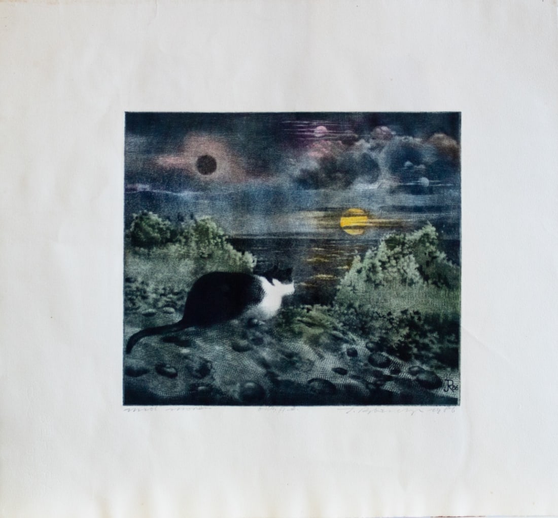 Ró?ycki, J. - Etching: Bütten, Handmade paper