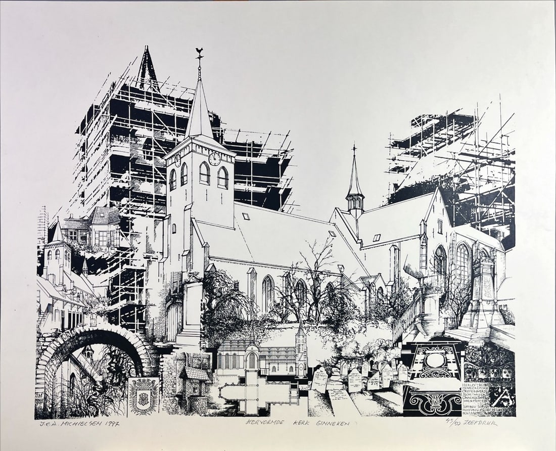 Jan (J.C.A.) Michielsen - Silkscreen - Hand signed: Michielsen, Jan - 1939-2010 Jan Michielsen was a Dutch graphic artist and painter. Jan Michielsen trained at the Academy of Fine Arts Sint-Joost. He also taught there until 1980. He lived and worked a