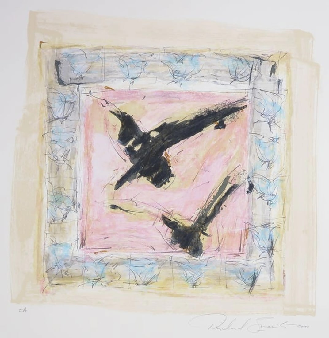 Richard Smeets - Silkscreen - Handsigned: Richard J.F. Smeets was born in Gennep in 1955.He trained at the Academy of Fine Arts Maastricht from 1973 to 1978.Smeets creates lyrical semi-abstract paintings, which often express a mood or atmosph