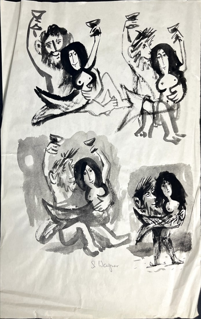 Siegfried Wagner - Lithograph - Hand signed: Great Lithograph by Siegfried Wagner a German Artist.HandsignedDoppelseitiger DruckSiefried Wagner 1936- geboren in FriedrichshafenStudium an der Kunstakademie StuttgartHaus de Kunst MünchenIllustrat