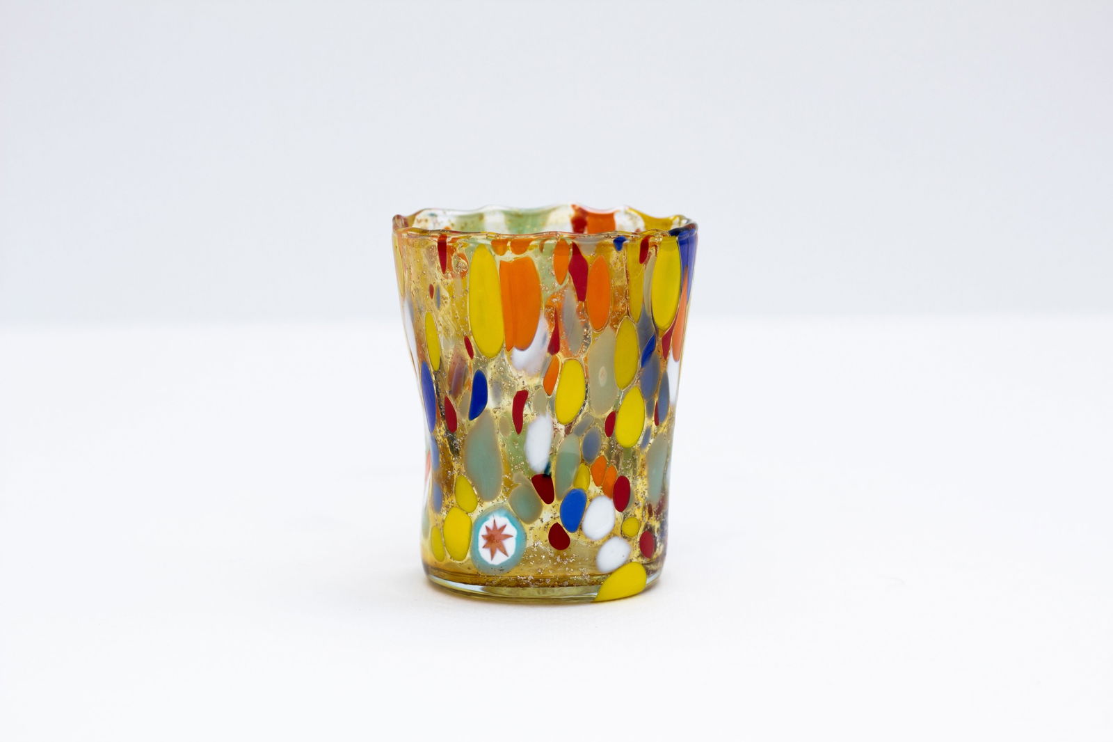 Murano - Glass object: Murano Glass Colpo Artisan Artistico Yellow Glass Hand Made Millefiori