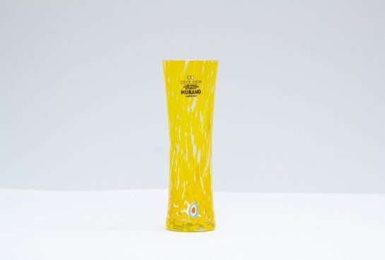 Murano - Glass object.: Murano Glass Vase Red Hand Made Green Blue Millefiori. Stunning hand made vase made by incredibly popular Venetian Glassmaker Zecchin