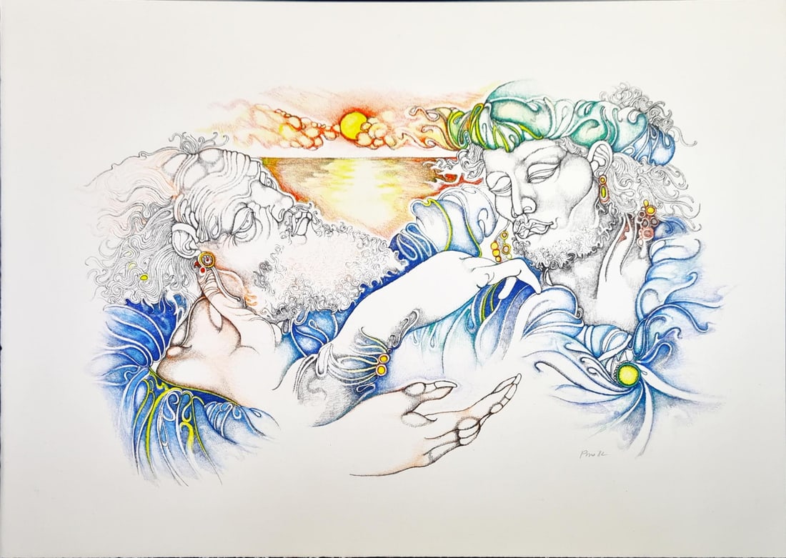 Giuliano Pini - Lithograph - Handsigned: Giuliano Pini was born in 1935 in Florence. Self-taught, he counts Ottone Rosai among his first admirers. His first personal exhibition in Florence dates back to 1960, at the Galleria Nuova