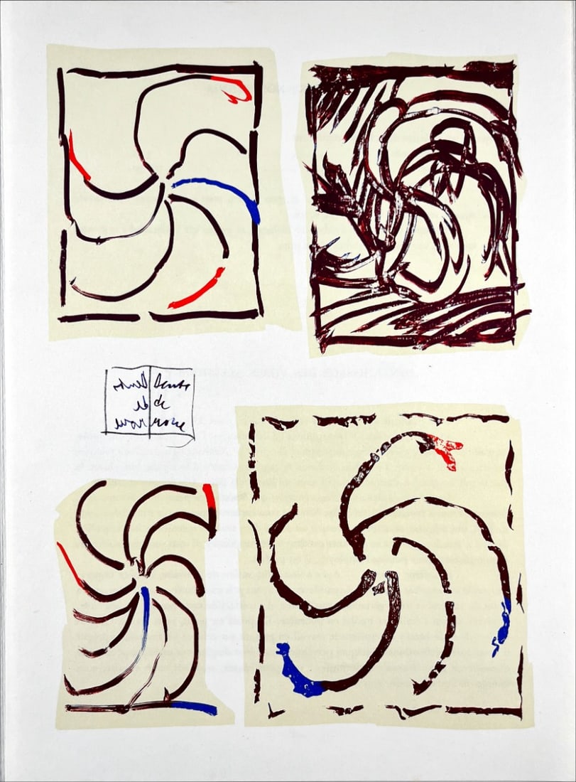 Alechinsky, P. - Original lithograph: Pierre Alechinsky - Untitled- Original lithograph, Executed for Derriere le Miroir nr 247, 1981. Published in Paris by Maeght. There is text on verso.