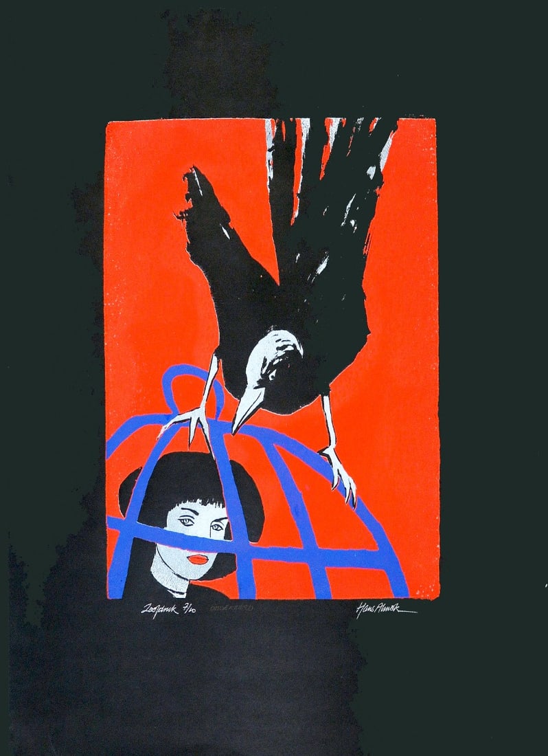 Hans Almekinders - Silkscreen Handsigned: Hans Almekinders (1937) was trained at the Royal Academy of Art in The Hague. And was a teacher at the Rijks Pedagogische Academie in Hilversum, the Hoge School Midden Nederland in Utrecht and the