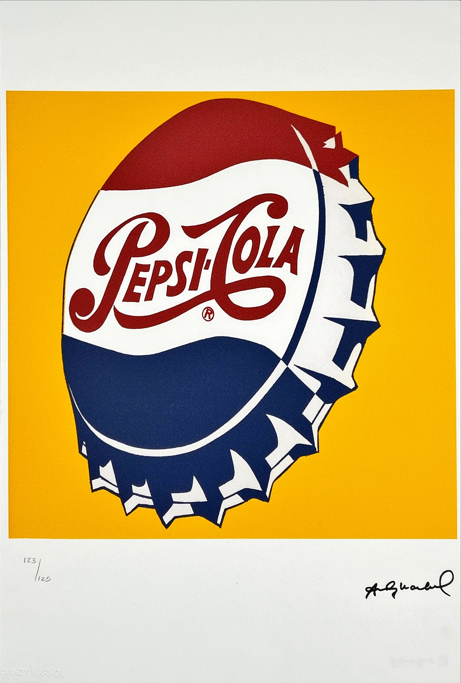 Andy Warhol - Lithograph - Signed: Andy WarholLithograph, Limited edition of 125 pieces.After the original by Andy Warhol.Numbered in pencil and signed in print.Licensed with embossing stamp.reverse - BLUE STAMP - ANDY WARHOL.