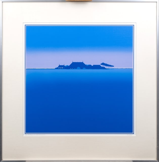 Jansen, Han - Silkscreen - Hand-signed: Title: Boerderij in de Negenboerenpolder. Hand-signed by the artist and printed by the artist. Fully framed with passe-partout. Provenance: collection gallery Wiek XXIn 1980 Han Jansen painted the