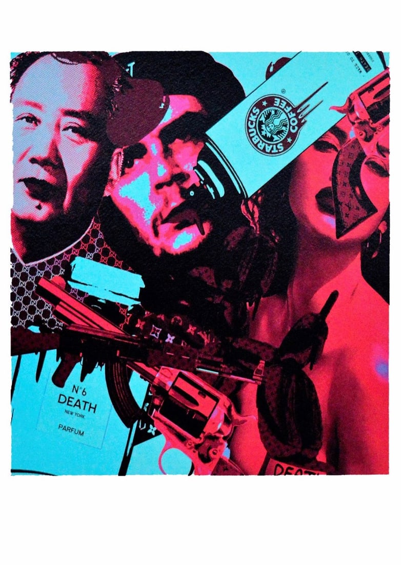 Death NYC - Silkscreen.: Hand signature by the Artist. Original certificate and golden seal included. DEATH NYC's artwork featured in galleries and streets around the world. Recently also featured in the Google Glass commerci