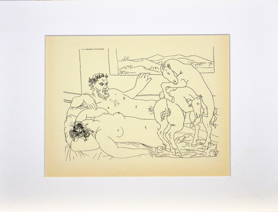 Pablo Picasso, after - Etching: From Vollard Suite, Printed by Hatje 1956.Comes with Passe-Partout.