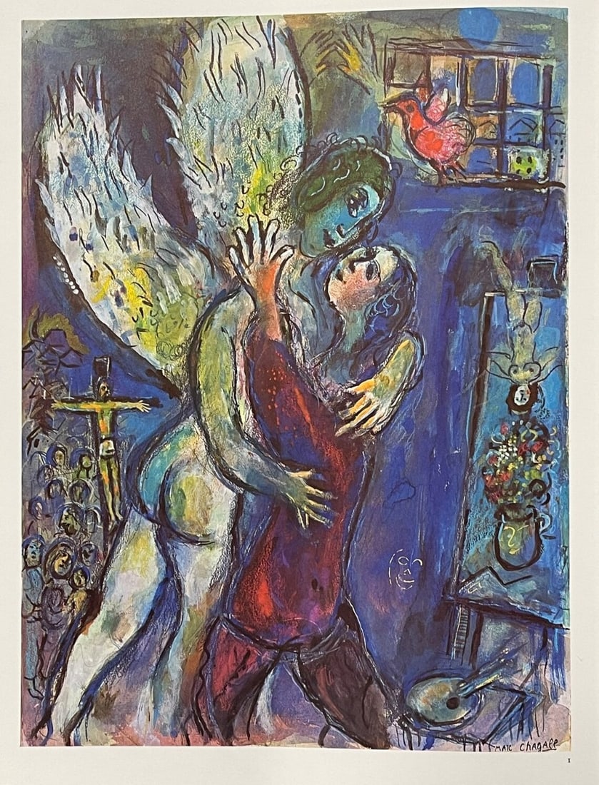 Marc Chagall - Derriere le Miroir No. 225 - 1977 - Signed: Marc Chagall - from Derriere le Miroir 225-1977Signed in the plate.Very rarely lithograph of Derrière le Miroir n°225, published in 1977 Editor and publisher of The Maeght Gallery, Paris and Maeght