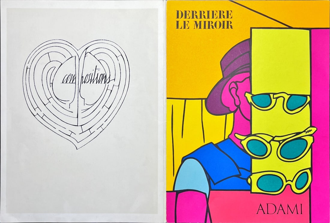 Valerio Adami - Dustwrapper of Derriere le Miroir No. 220 - 1976: Valerio Adami - from Derriere le Miroir No. 220 - 1976Dustwrapper with centre fold.Very rarely lithograph of Derrière le Miroir n°220, published in 1976. Editor and publisher of The Maeght